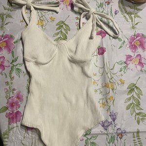 White Princess Polly Bodysuit Tie Straps